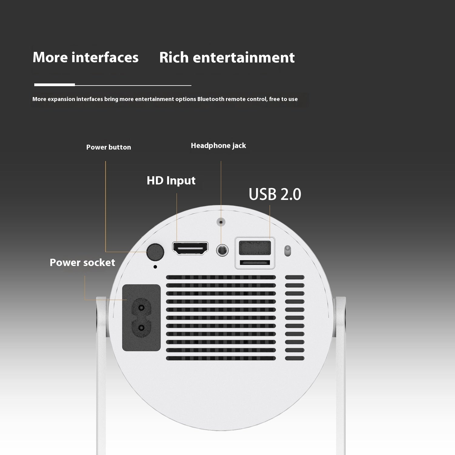 Portable Projector Small Straight Projector For Home Use 180 Degrees Projection Angle Automatic Focus Home Video Projector - Volt Tech Depot
