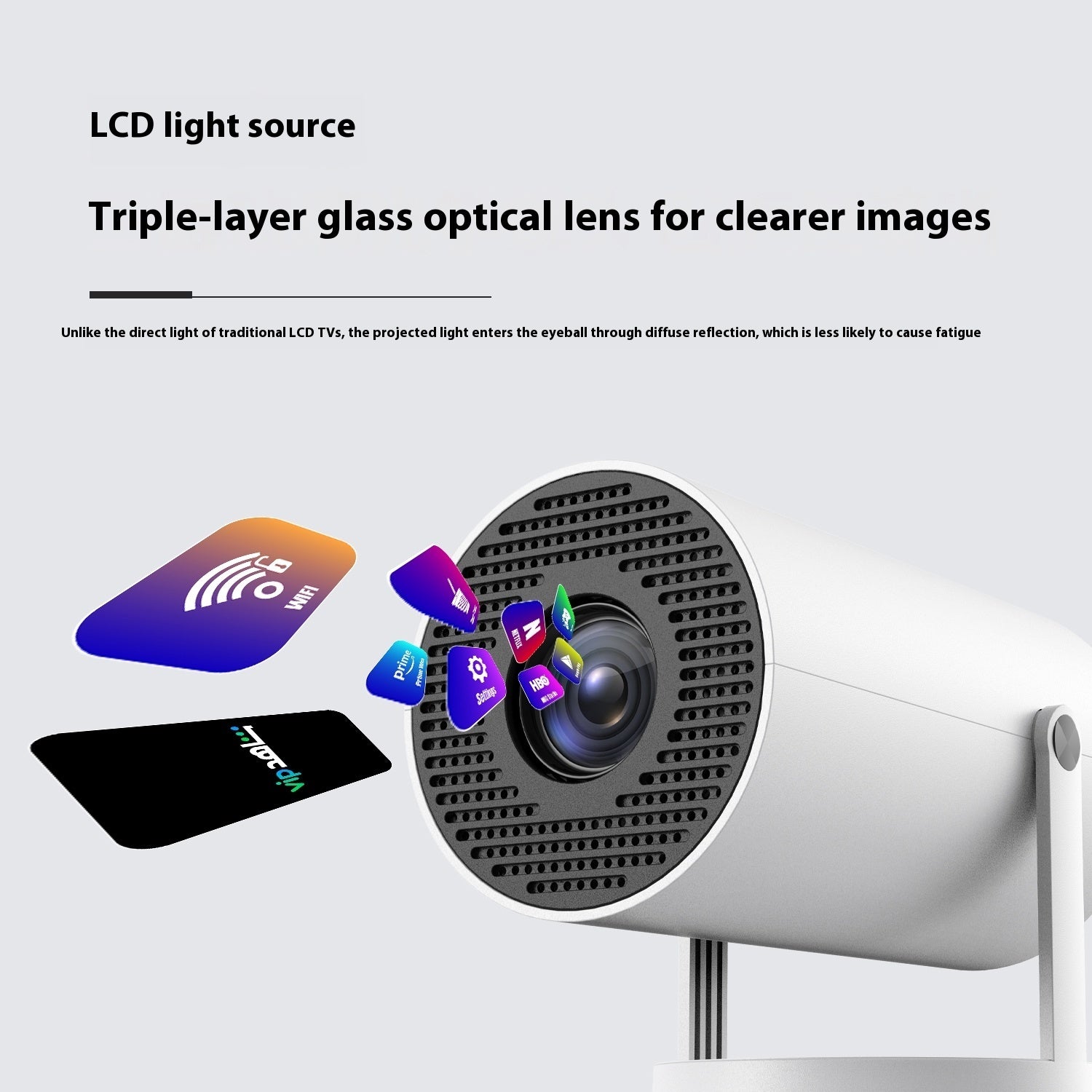 Portable Projector Small Straight Projector For Home Use 180 Degrees Projection Angle Automatic Focus Home Video Projector - Volt Tech Depot