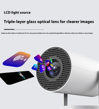 Portable Projector Small Straight Projector For Home Use 180 Degrees Projection Angle Automatic Focus Home Video Projector - Volt Tech Depot