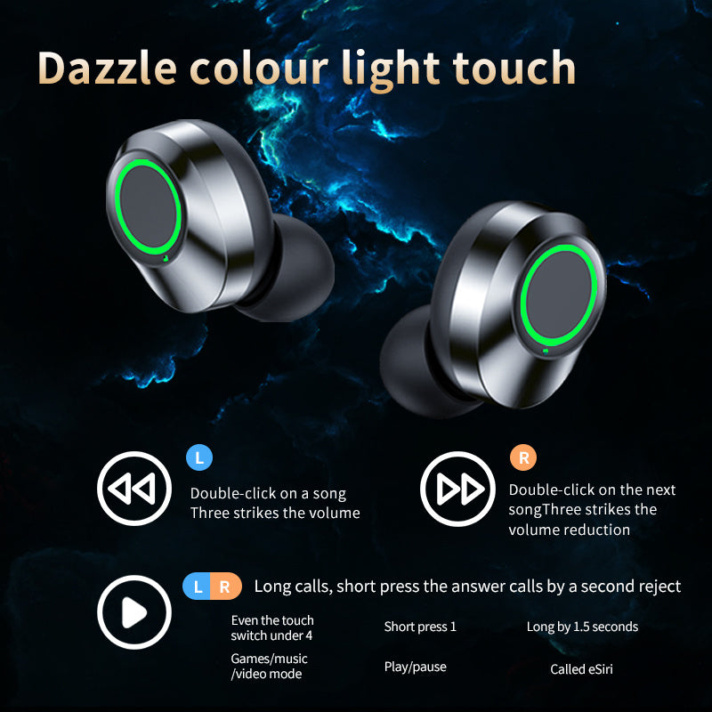 YD03 Wireless Bluetooth-compatible Headset TWS Large Screen Smart Digital Display In Ear Breathing Light - Volt Tech Depot