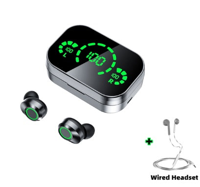 YD03 Wireless Bluetooth-compatible Headset TWS Large Screen Smart Digital Display In Ear Breathing Light - Volt Tech Depot